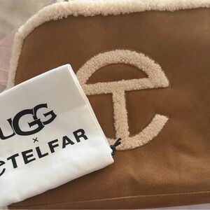 UGG x Telfar Cream and Tan Shearling Bag